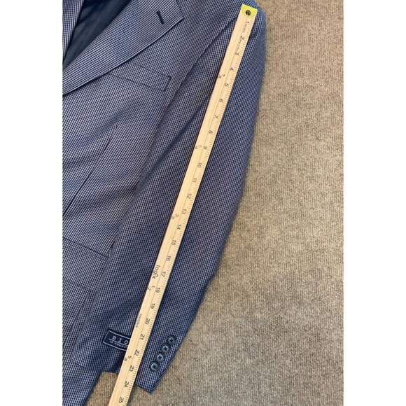 BIOS Silk Wool Blazer Mens 38R Houndstooth Tweed Jacket Sportcoat - Picture 7 of 11